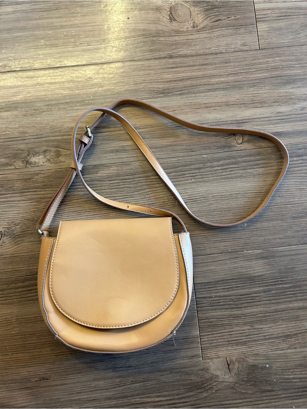 a new day Tan Saddle Crossbody Bag